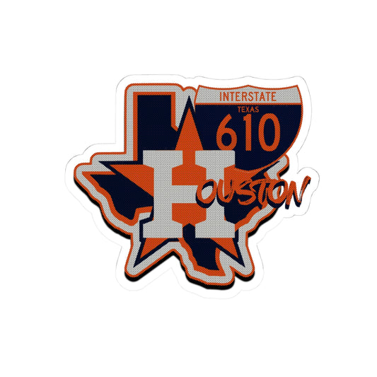 Stickers - Houston Texas Interstate 610 Astros Fan Road Trip Travel Design - Roads and Routes Apparel
