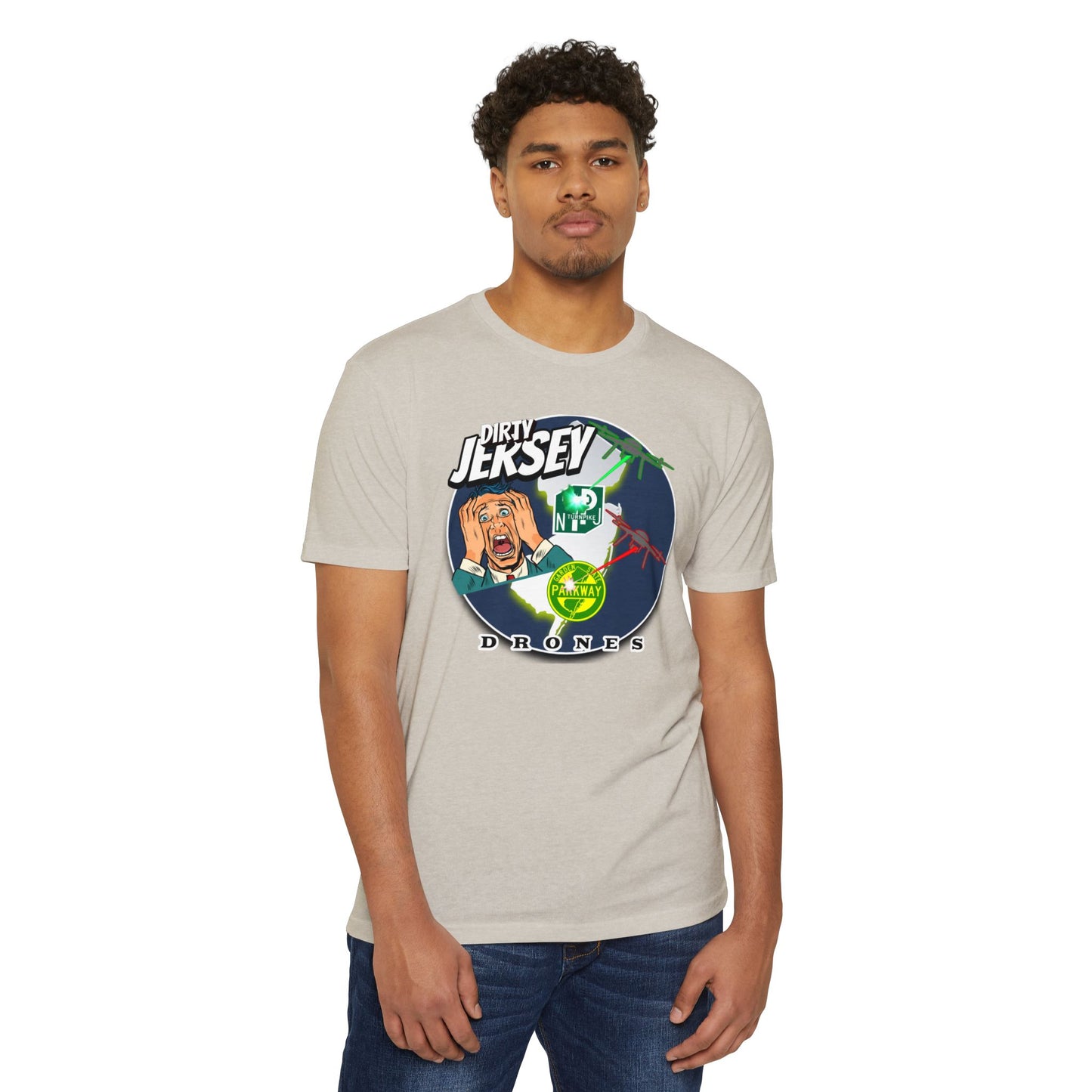T-Shirt: Dirty Jersey Drone Panic