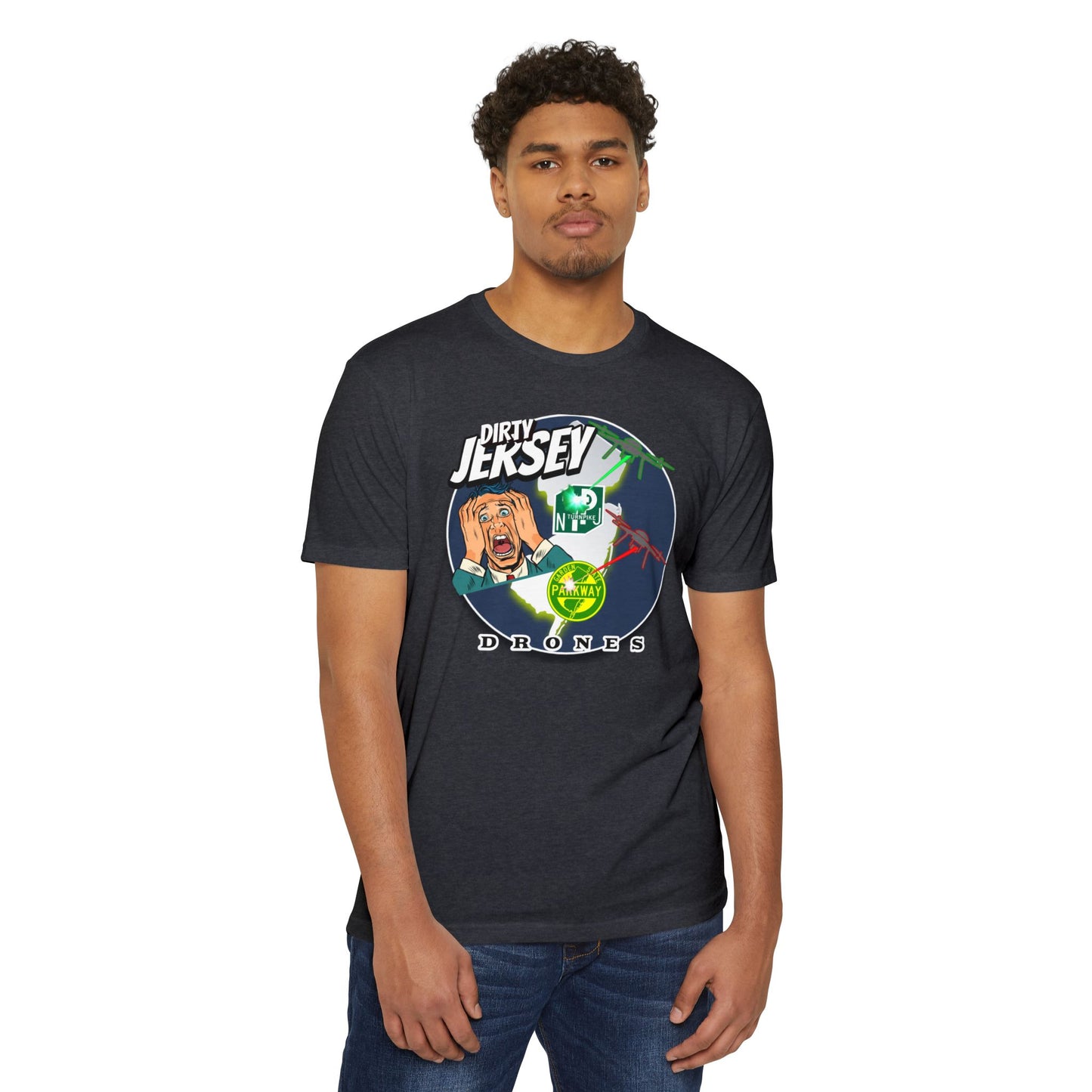 T-Shirt: Dirty Jersey Drone Panic