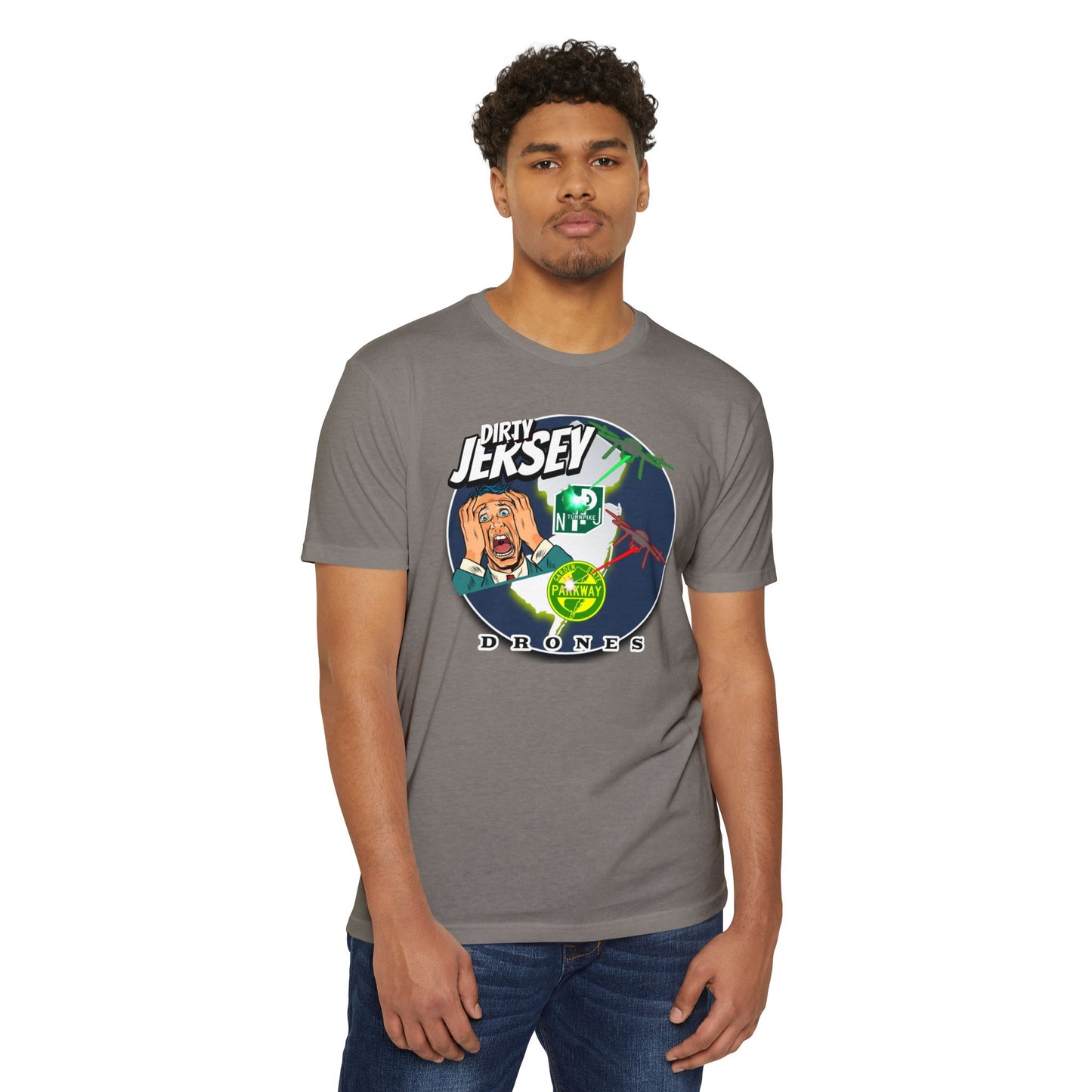T-Shirt: Dirty Jersey Drone Panic