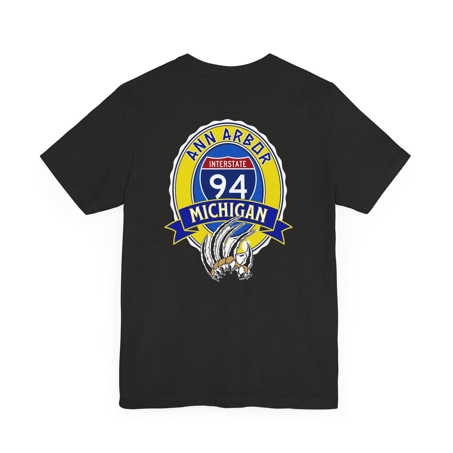 Interstate 94 Ann Arbor Michigan, Go Blue Unisex Jersey Short Sleeve Tee