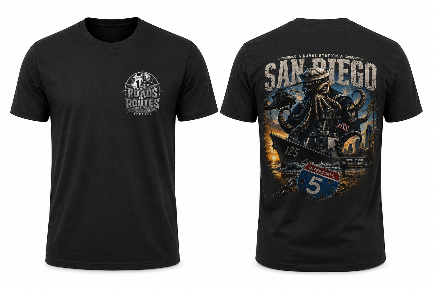 Interstate 5 Naval Station San Diego Base Tee
