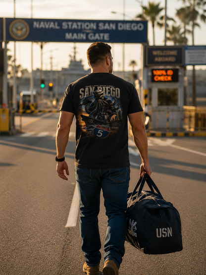 Interstate 5 Naval Station San Diego Base Tee