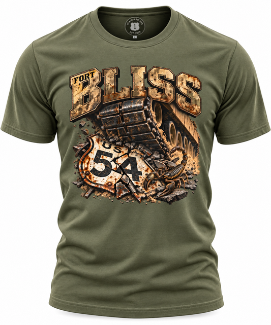 Fort Bliss Army Base T-Shirt US-54 Veteran Tee