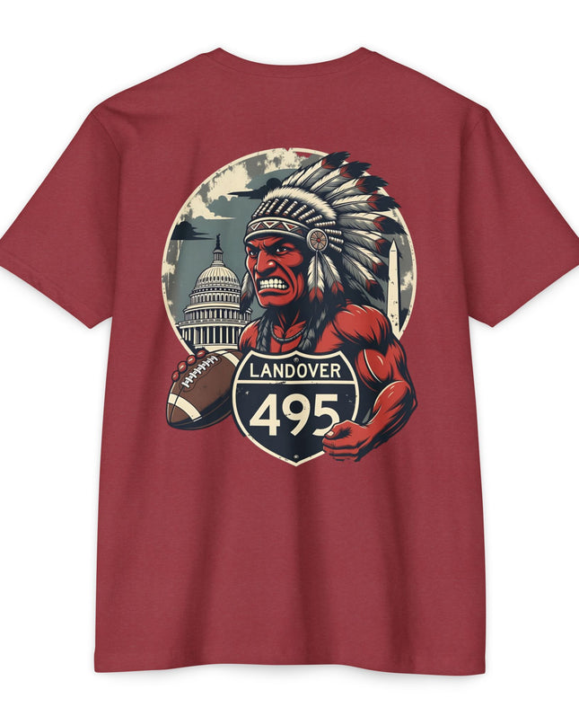 Landover 495 Football T-Shirt , Old Vintage mascot Native Warrior Graphic Tee