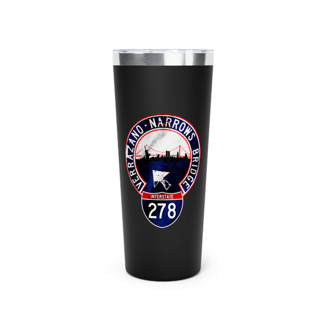 Tumbler Interstate 278 Verrazano Narrows Bridge Copper Vacuum Insulated 22oz - Roads and Routes Apparel