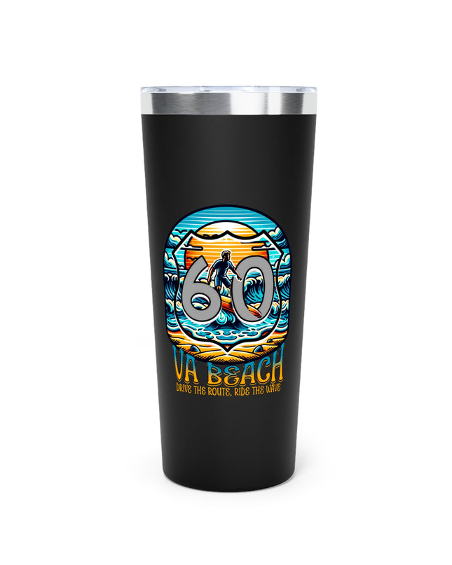 Tumbler - Virginia Beach Highway Route 60 Wave Design Vacuum Insulated 22oz Cup