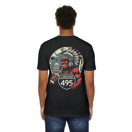 Landover 495 Football T-Shirt , Old Vintage mascot Native Warrior Graphic Tee
