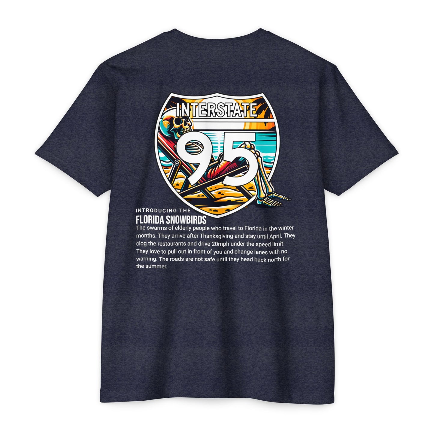 Florida Snowbirds I-95 T-Shirt — Retro Sunshine State Winter Escape Tee