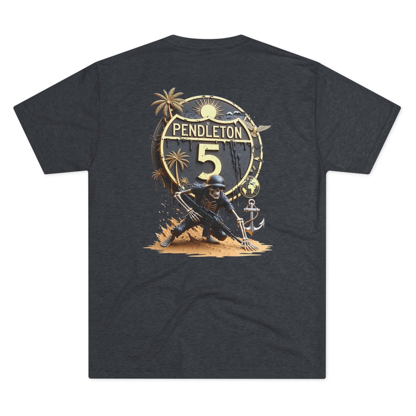 Home of Sand, Sea, Sweat, and Grit' Crew Tee — Interstate 5 Pendleton, California