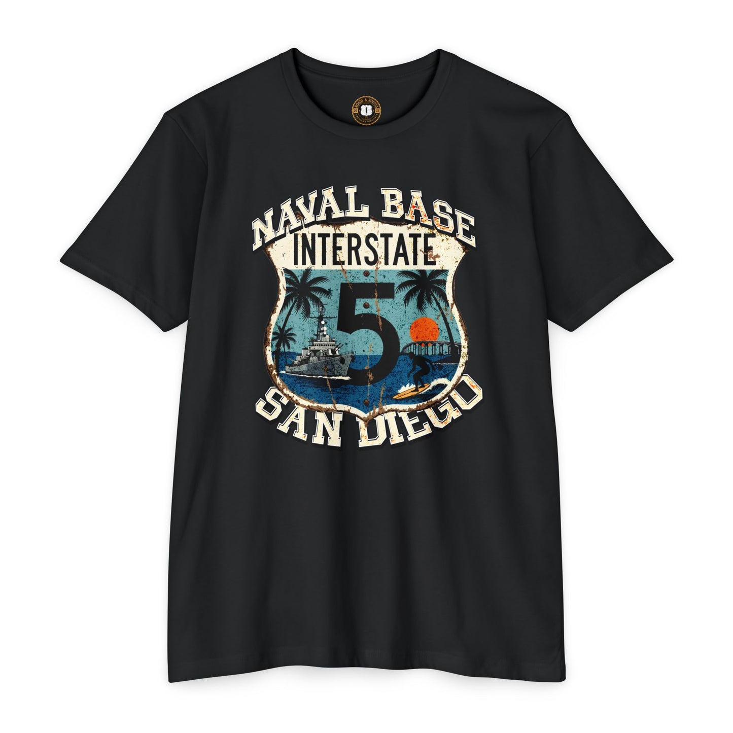Interstate 5 Naval Base San Diego T-Shirt — Home to Pacific Fleet (Veterans & Active Duty)
