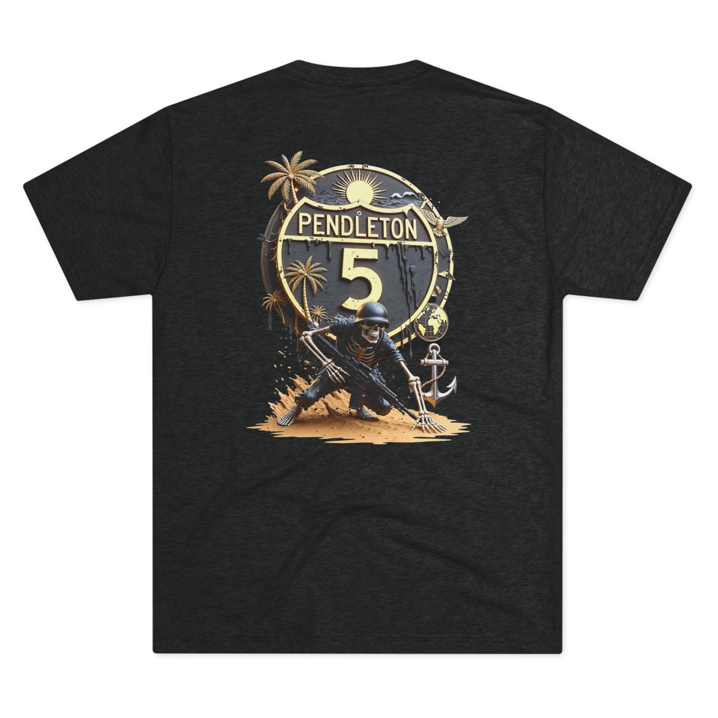 Home of Sand, Sea, Sweat, and Grit' Crew Tee — Interstate 5 Pendleton, California