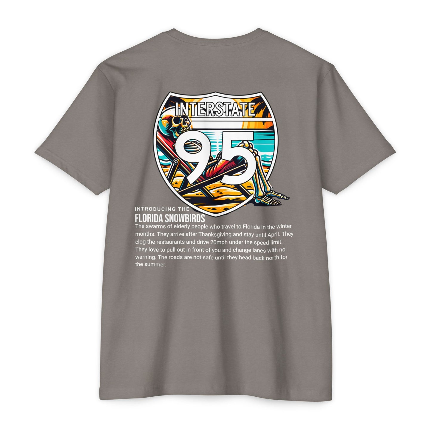 Florida Snowbirds I-95 T-Shirt — Retro Sunshine State Winter Escape Tee