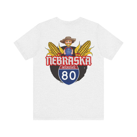 Interstate 80 Lincoln Nebraska Highway Route Tee Shirt - Cornhusker Pride