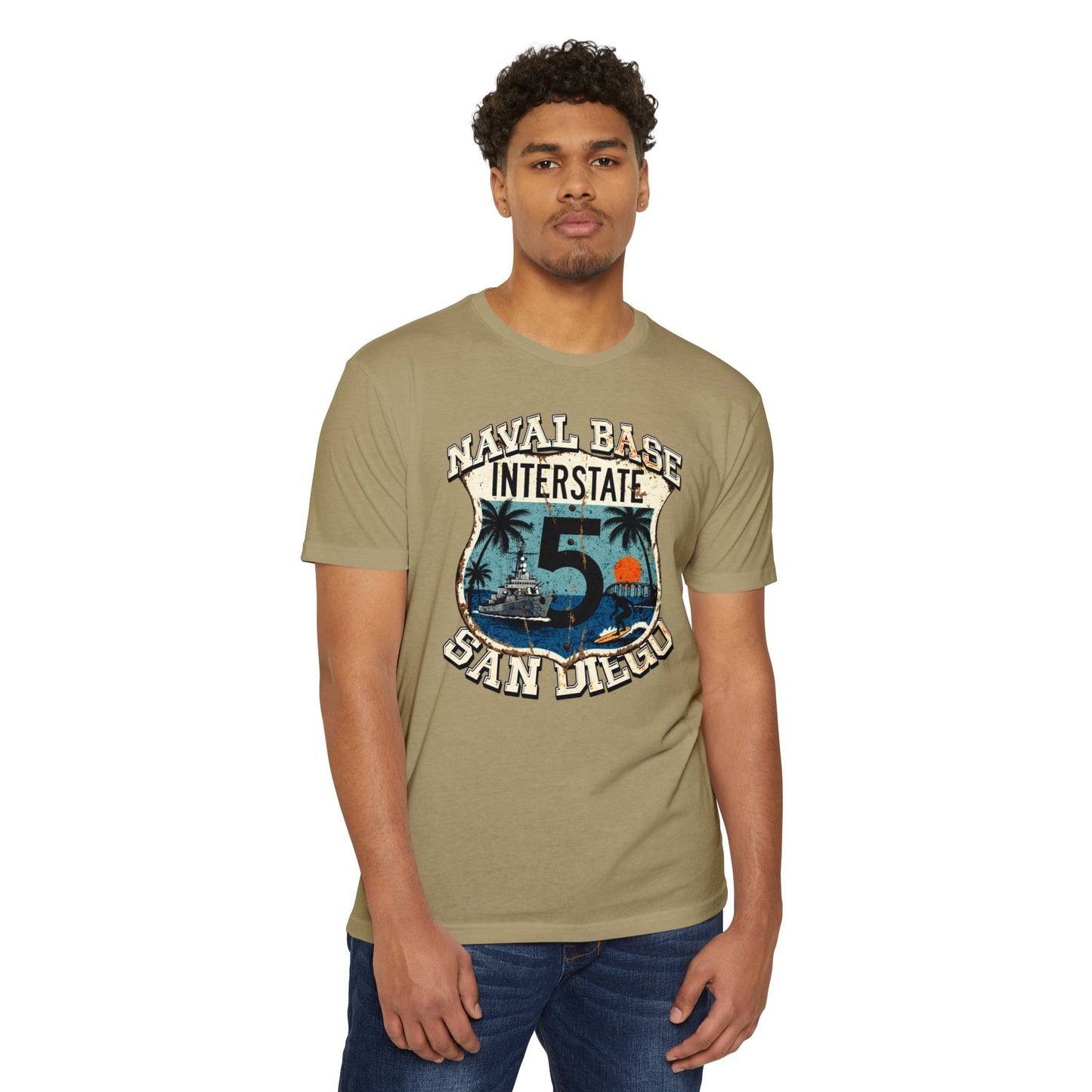 Interstate 5 Naval Base San Diego T-Shirt — Home to Pacific Fleet (Veterans & Active Duty)