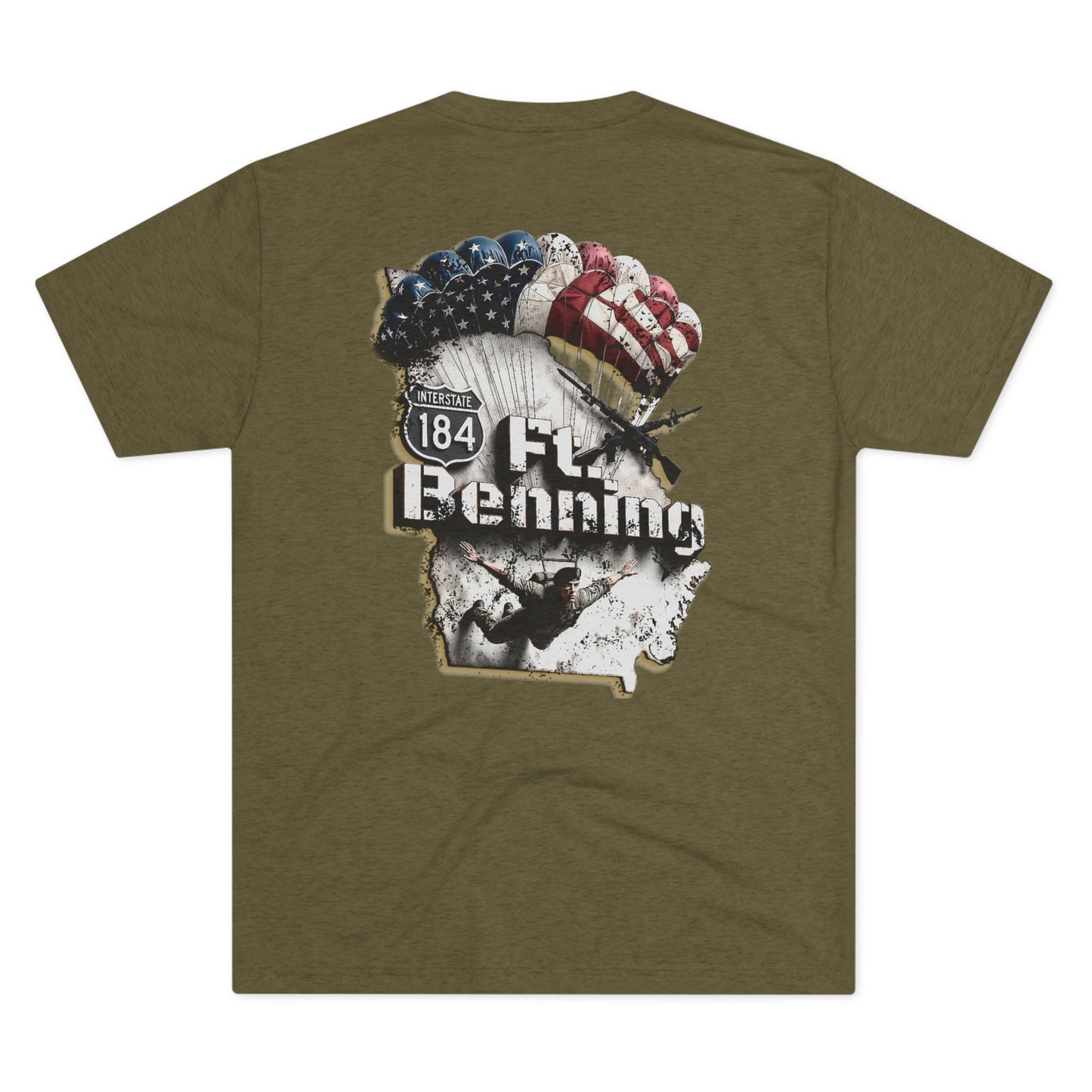Ft. Benning Rangers Tribute T‑Shirt — Interstate 184, "Home to the Rangers, America's Heroes"