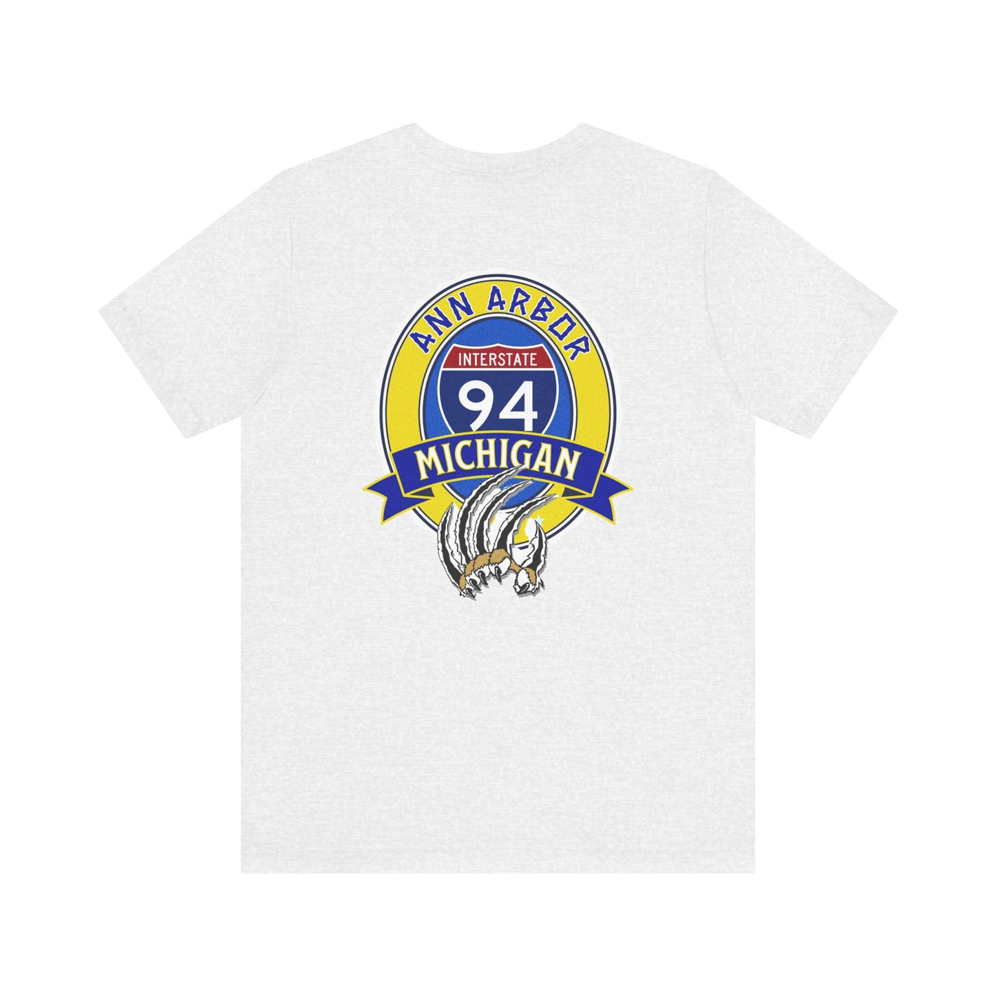 Interstate 94 Ann Arbor Michigan, Go Blue Unisex Jersey Short Sleeve Tee