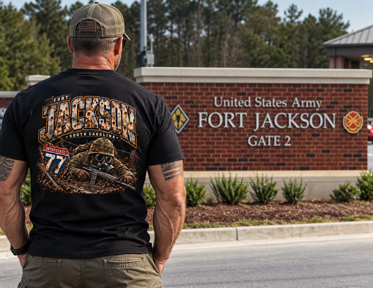 Interstate 77 | Columbia, South Carolina Military Route T-Shirt – Army Veteran & Military Family Tee