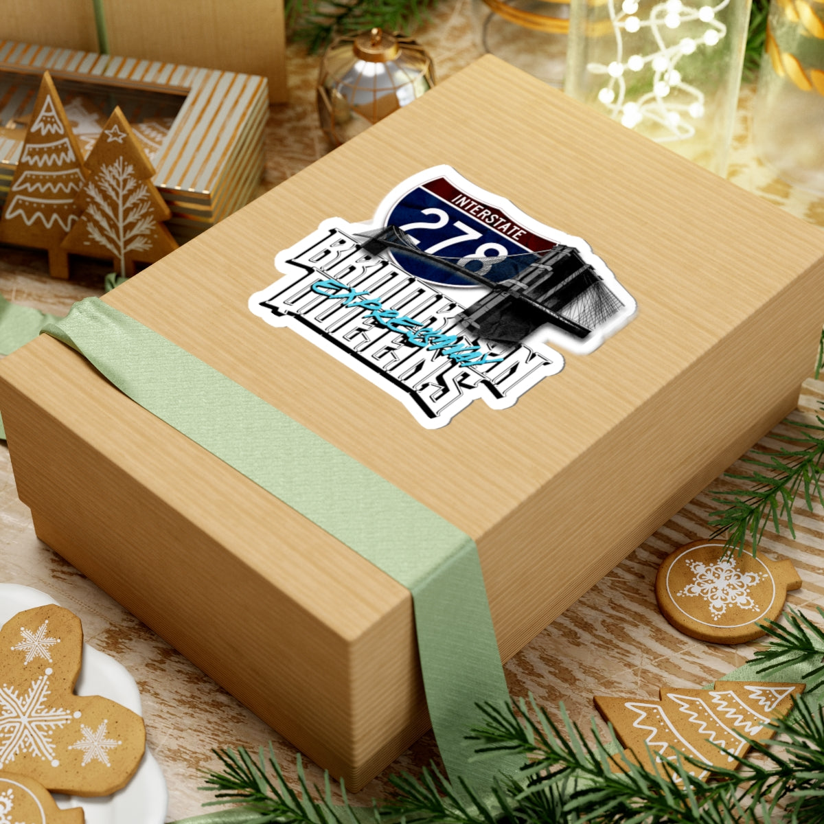 stickers-Interstate 278 Brooklyn Queens Expressway Pothole Highway - Roads and Routes Apparel