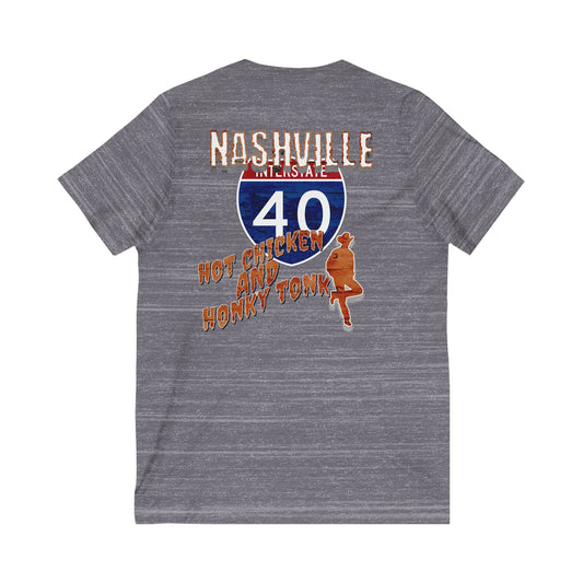 I-40, NASHVILLE, TN, Unisex Jersey Short Sleeve V-Neck Tee