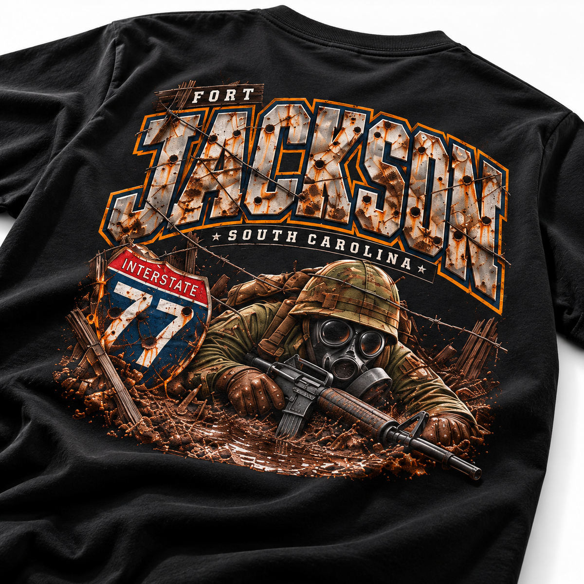 Interstate 77 | Columbia, South Carolina Military Route T-Shirt – Army Veteran & Military Family Tee