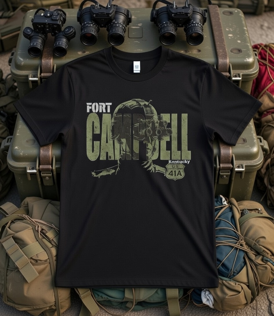 Fort Campbell Route 41A Tee- Built for Those Who Served