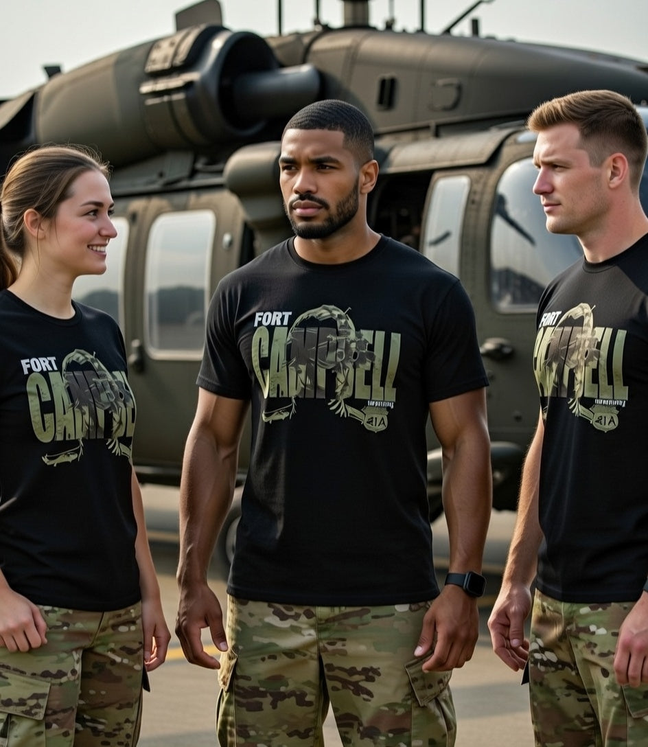 Fort Campbell Route 41A Tee- Built for Those Who Served