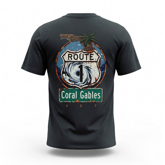 Route 1 Coral Gables T-Shirt | US Highway 1 Miami Tee | Coral Gables Florida Road Shirt