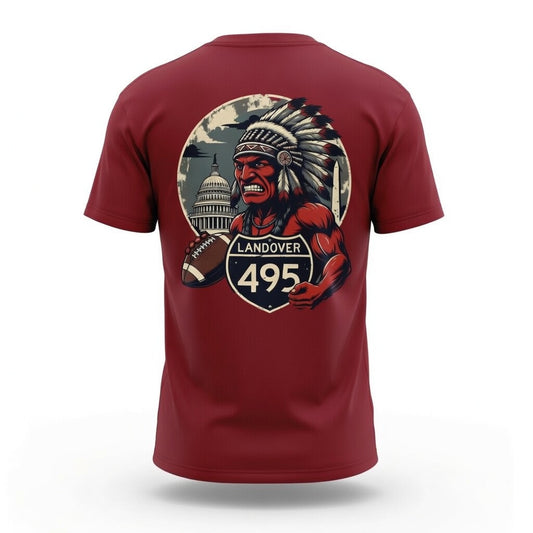 Landover 495 Football T-Shirt , Old Vintage mascot Native Warrior Graphic Tee