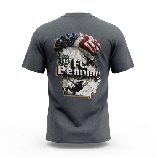 Ft. Benning Rangers Tribute T‑Shirt — Interstate 184, "Home to the Rangers, America's Heroes"