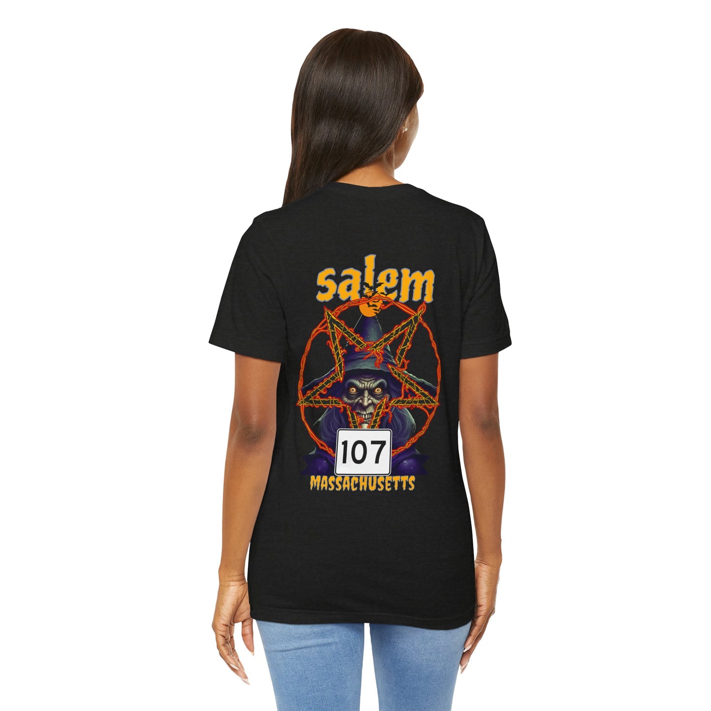 Salem Massachusetts Tee - Halloween Spooky Route 107 Unisex Jersey