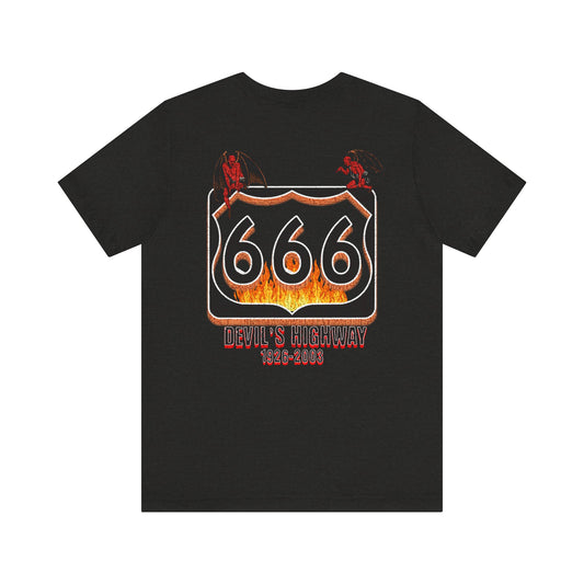 Highway Route  666 The Devil's Highway Unisex Soft Blend Tee