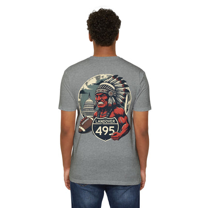 Landover 495 Football T-Shirt , Old Vintage mascot Native Warrior Graphic Tee