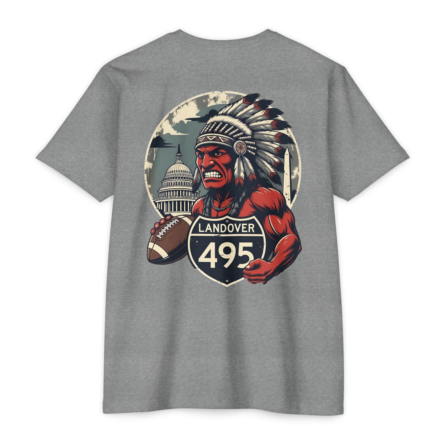 Landover 495 Football T-Shirt , Old Vintage mascot Native Warrior Graphic Tee