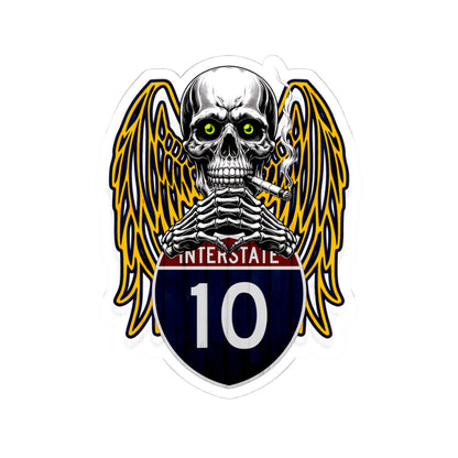 Stickers - Interstate 10 Skull n Cigarettes Design - Roads and Routes Apparel