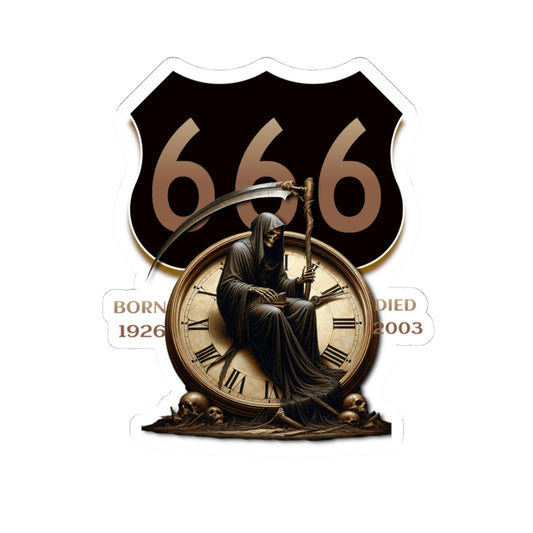Sticker - Defunct Highway 666 Grim Reaper - Roads and Routes Apparel