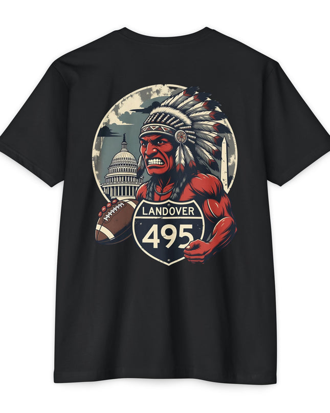Landover 495 Football T-Shirt , Old Vintage mascot Native Warrior Graphic Tee
