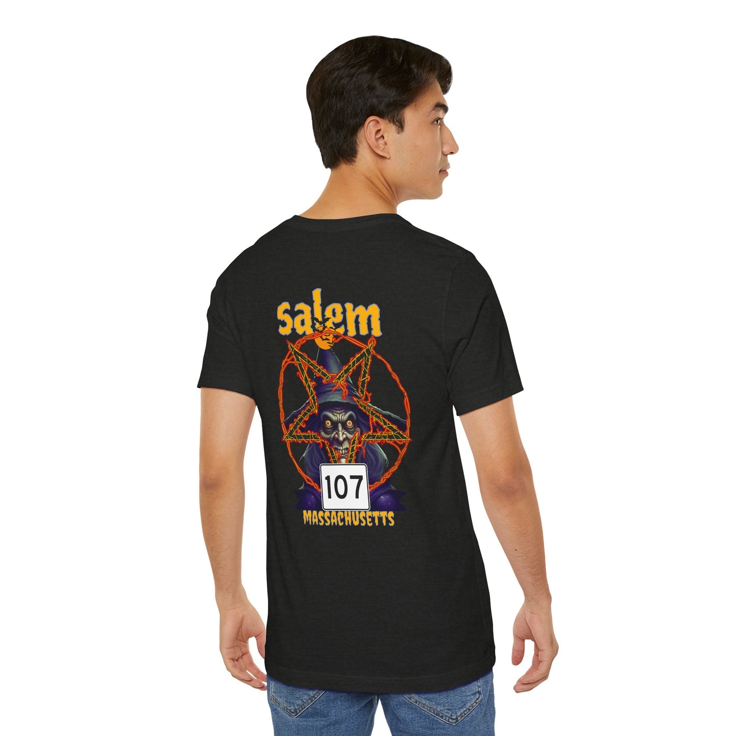 Salem Massachusetts Tee - Halloween Spooky Route 107 Unisex Jersey