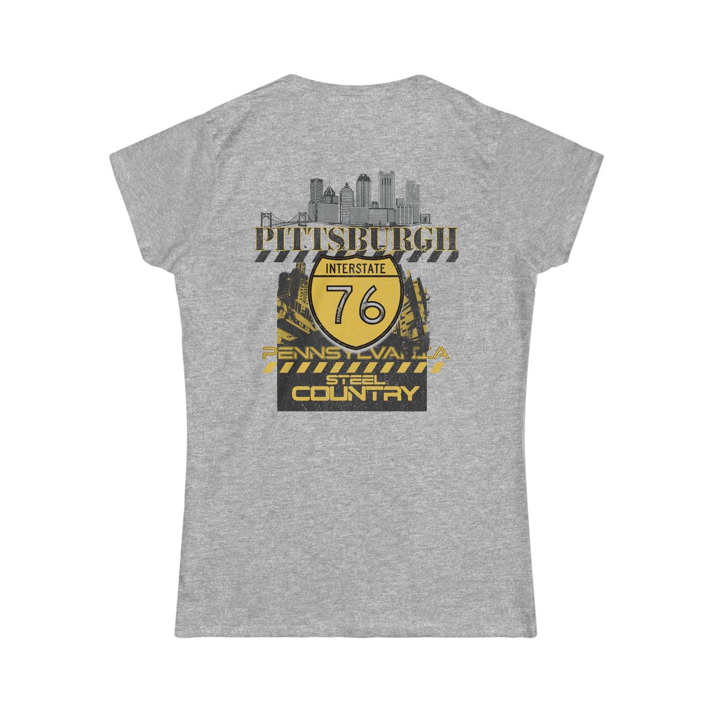 PITTSBURGH, I-76, Women's Softstyle Tee