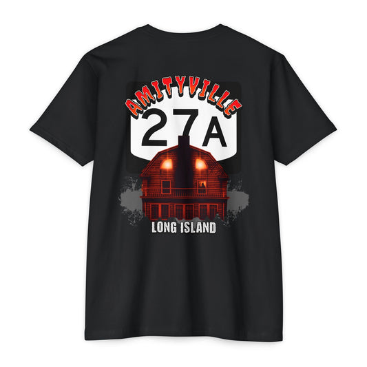 Horror Home Unisex T-Shirt - New York Route 27A, Amityville Long Island