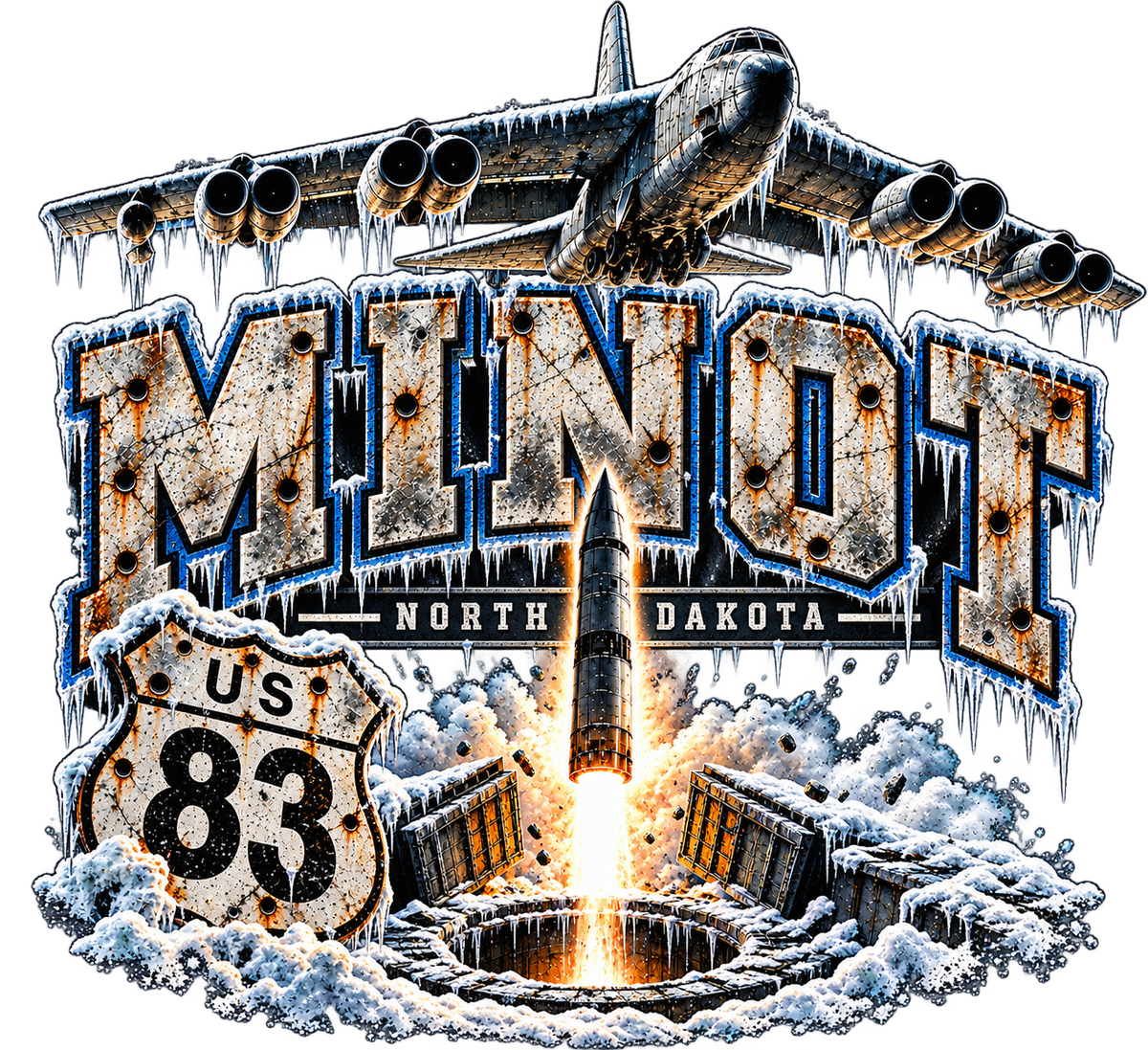 US Route 83 | Minot, North Dakota Military Route T-Shirt