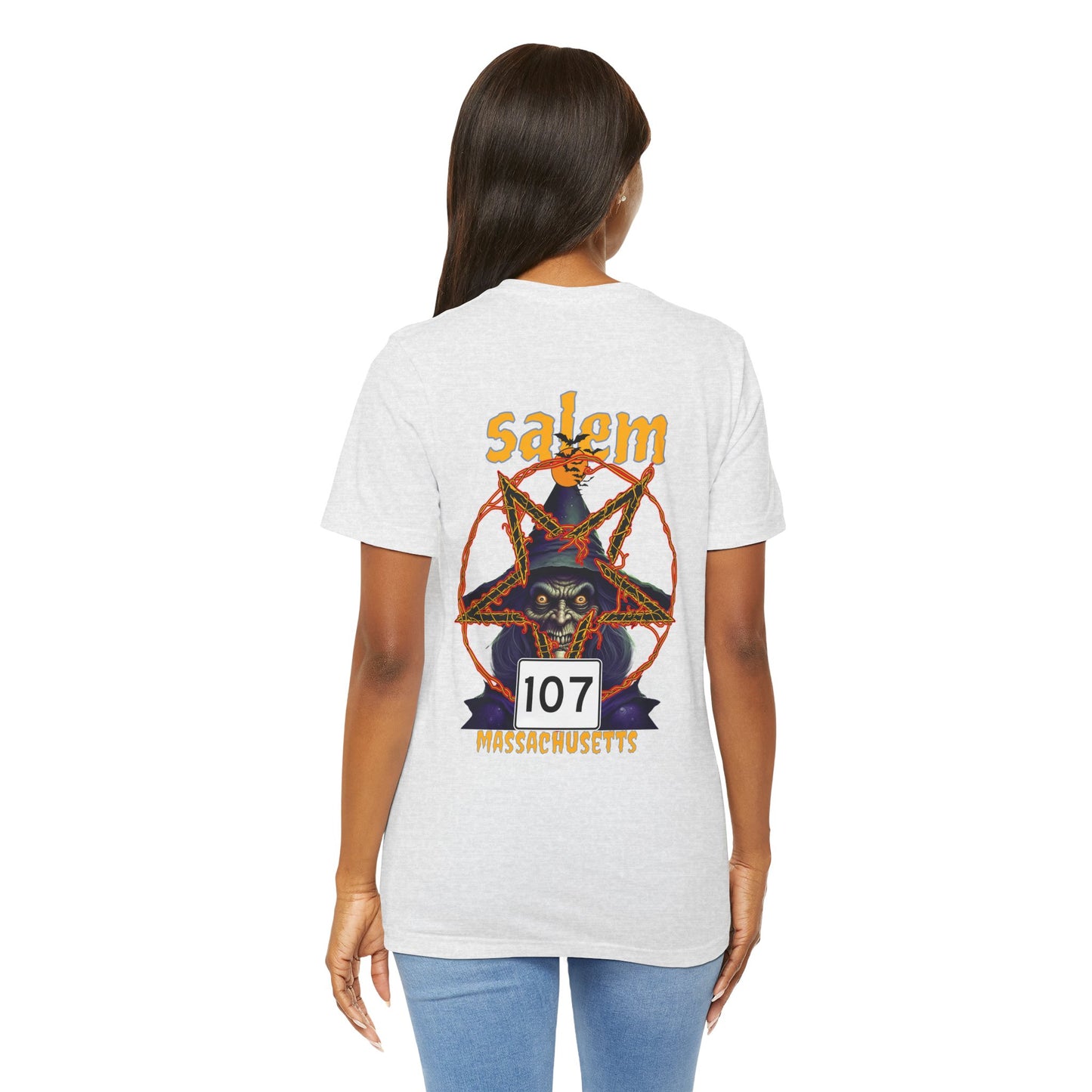 Salem Massachusetts Tee - Halloween Spooky Route 107 Unisex Jersey