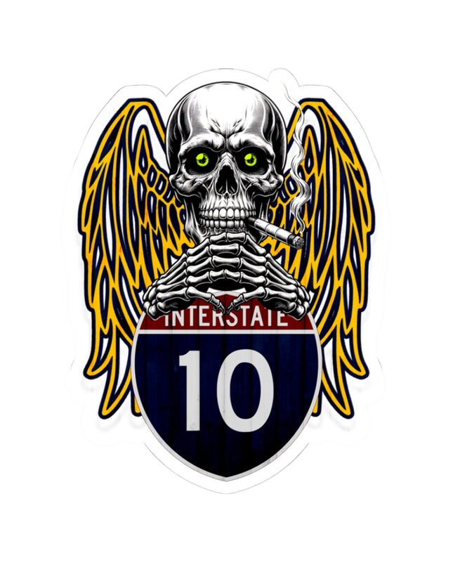 Stickers - Interstate 10 Skull n Cigarettes Design