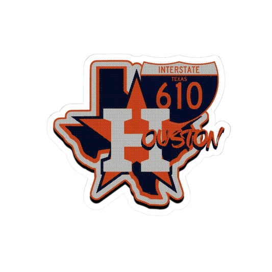 Stickers - Houston Texas Interstate 610 Astros Fan Road Trip Travel Design - Roads and Routes Apparel