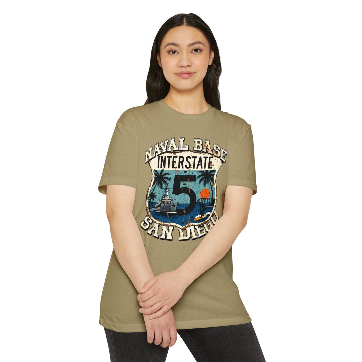 Interstate 5 Naval Base San Diego T-Shirt — Home to Pacific Fleet (Veterans & Active Duty)