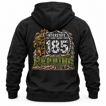 Interstate 185  Columbus, Georgia Military Route Hooded Sweatshirt