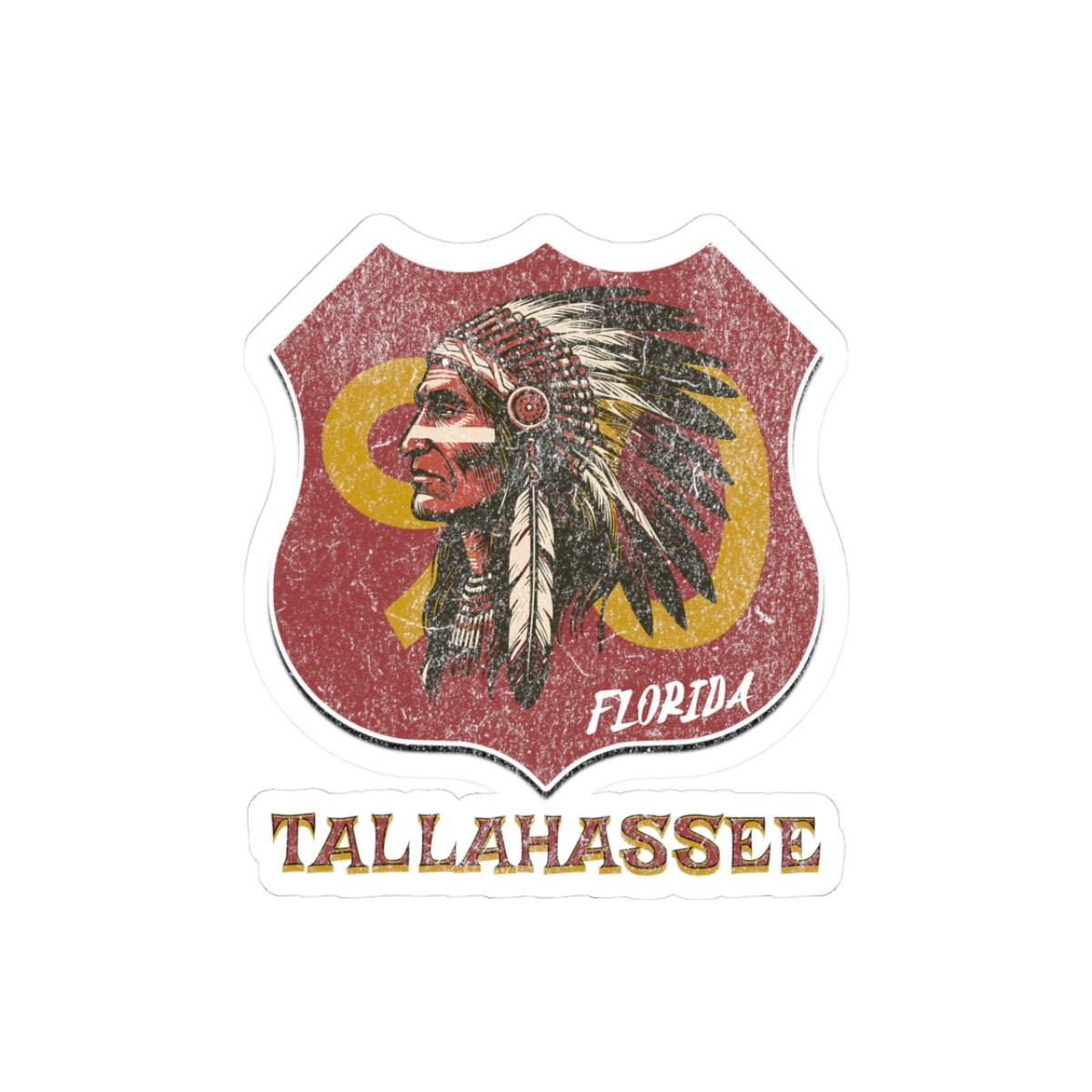 Stickers Tallahassee Route 90 Florida State Seminoles Kiss-Cut - Roads and Routes Apparel