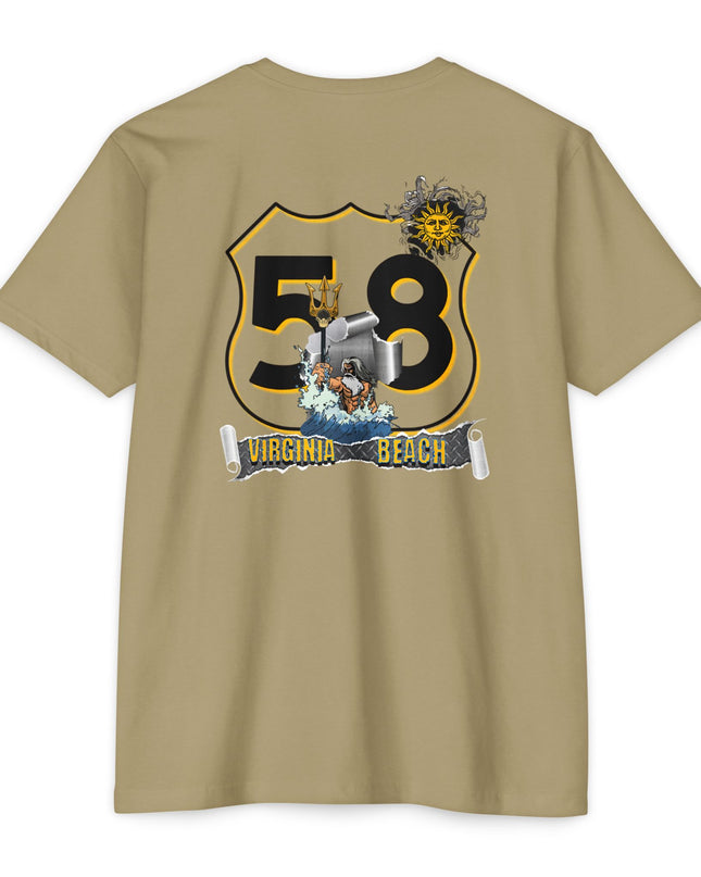 Highway 58 Virginia Beach Sun Sand Waves King Neptune - Roads and Routes Apparel