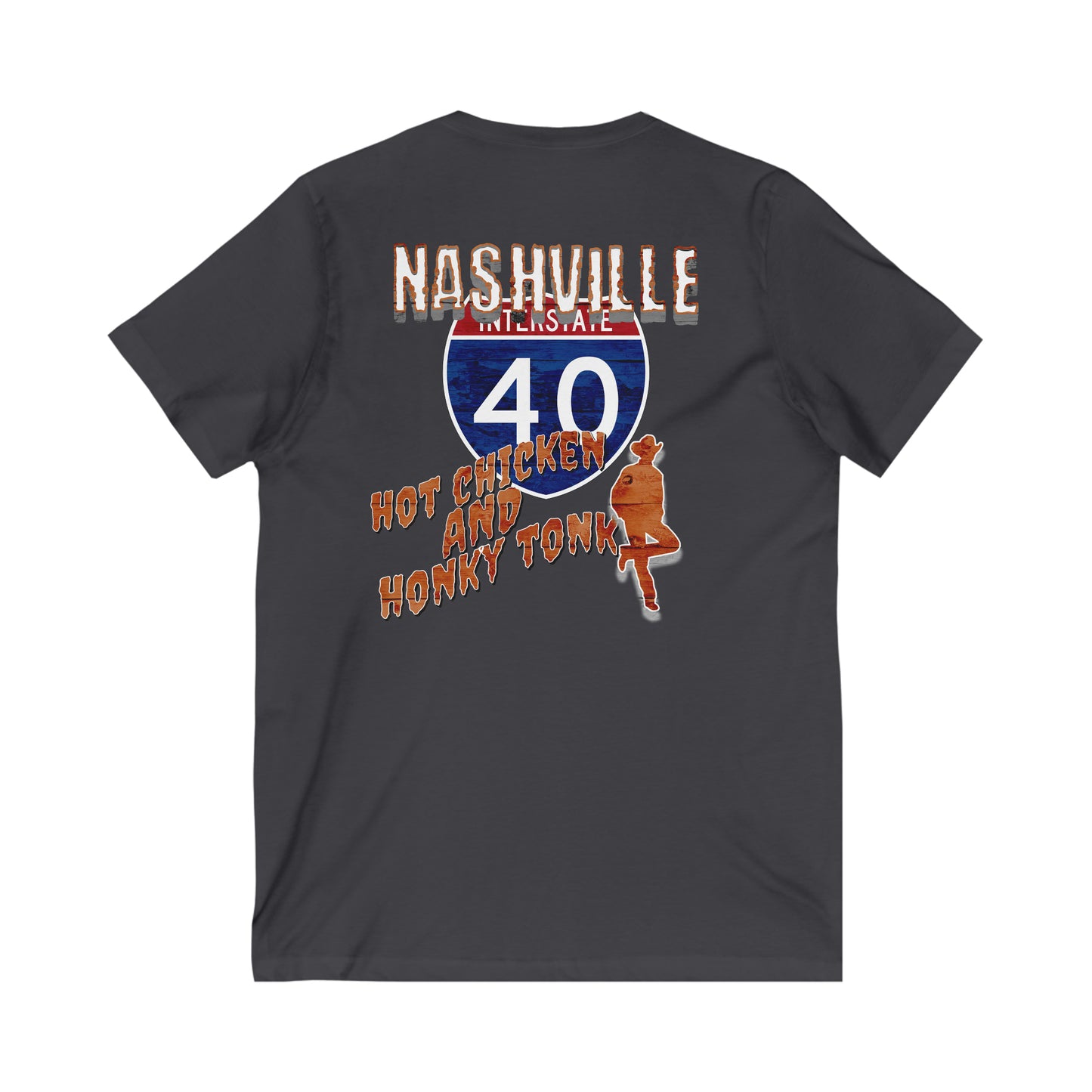 I-40, NASHVILLE, TN, Unisex Jersey Short Sleeve V-Neck Tee