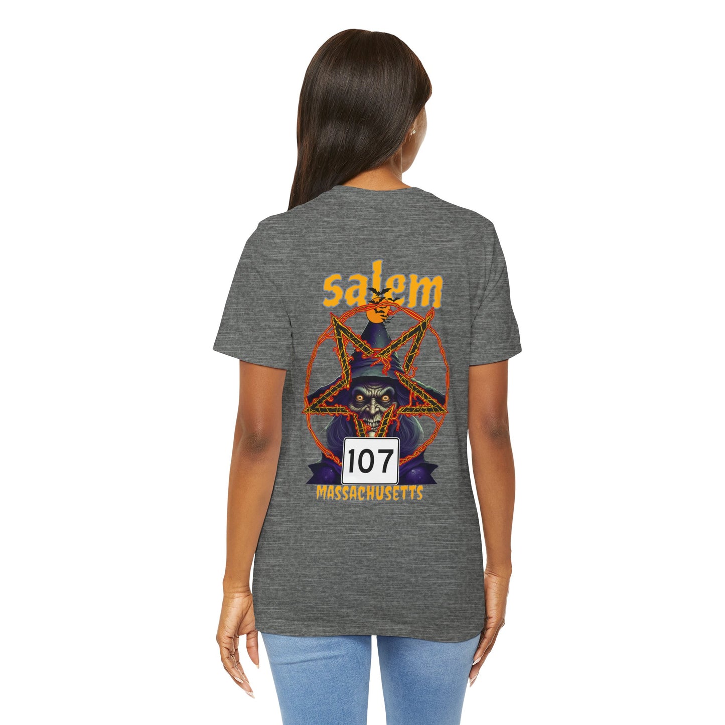 Salem Massachusetts Tee - Halloween Spooky Route 107 Unisex Jersey